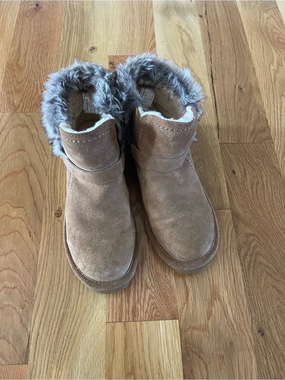BearPaw Brown Suede Ankle Boots with Rubber Tread